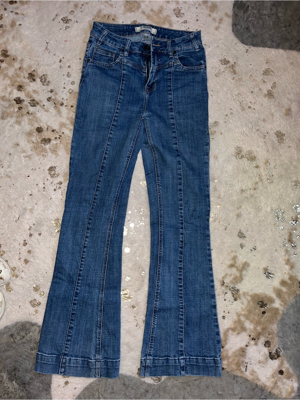 Women's Flare Jeans with Panel Stitching